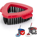 Triangular replacement brush head with PP body and nylon bristles, 13cm x 10.9cm x 3.5cm