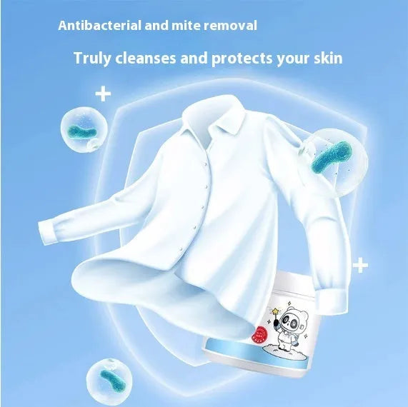Bottle of biological enzyme active oxygen bubble laundry powder detergent for stain removal.