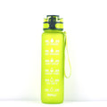 Clear 1000ml sports water bottle with infuser, showing BPA-free Tritan plastic construction.