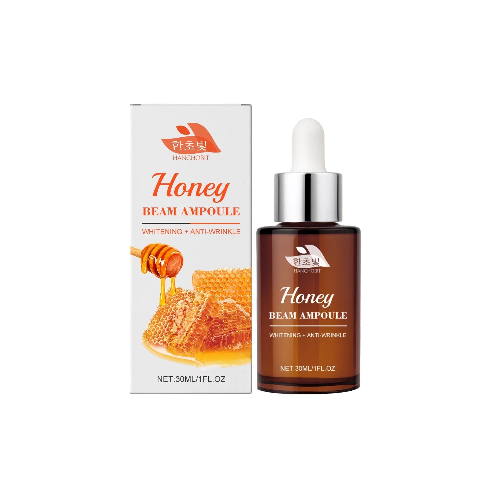 30ml bottle of skin tone moisturising facial liquid with honey and botanical extracts