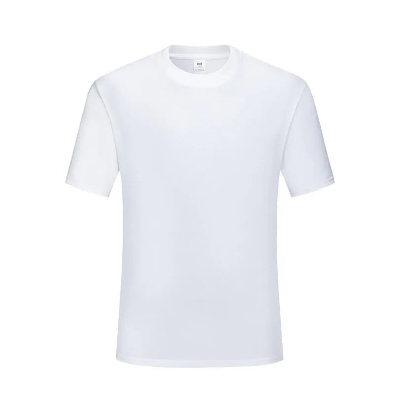 Blank slim fit cotton T-shirt in black or white with round neck and short sleeves