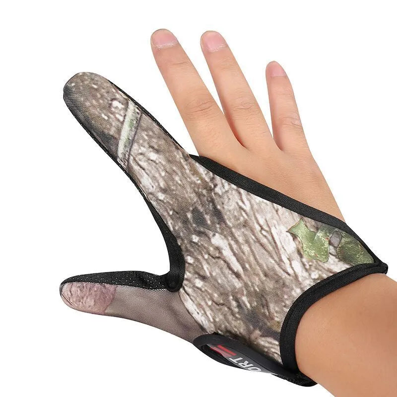 Single two-finger fishing glove with diving cloth back and microfiber palm, shown in a colour option.