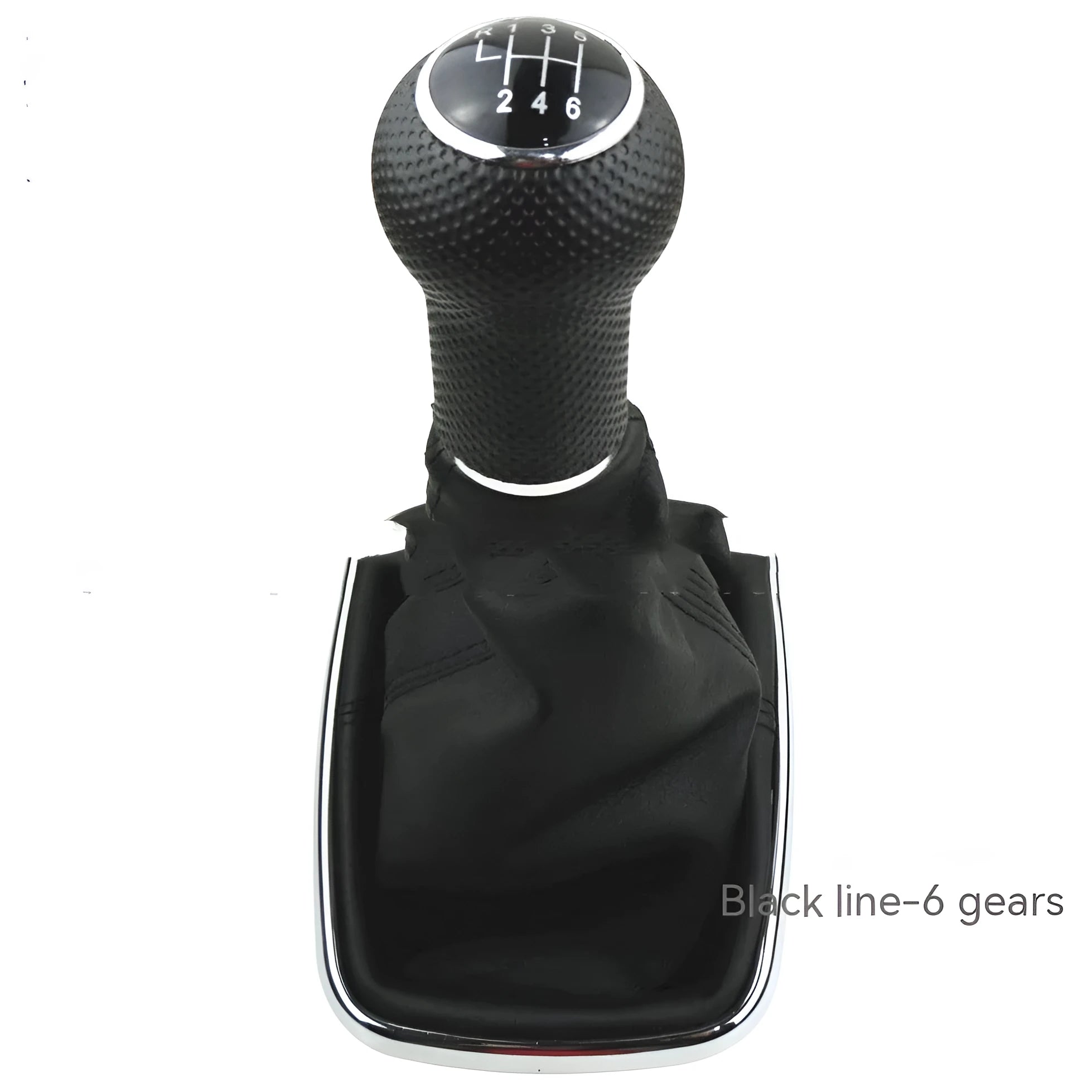 Silver and black 6-speed manual gear shift knob for Volkswagen Mk4 models