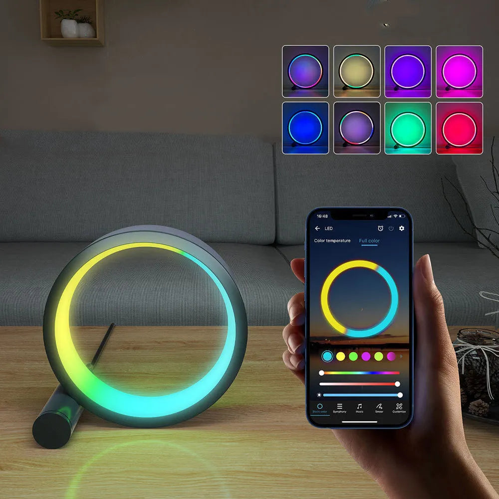 Smart LED night light with music rhythm induction and app control in aluminium alloy housing