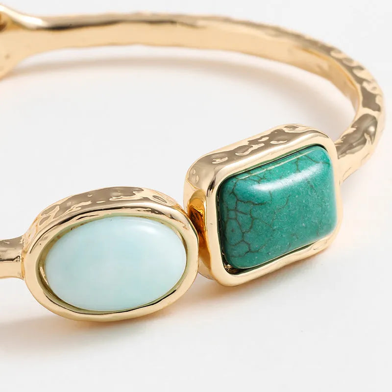 Retro quadrilateral imitation jewellery bracelet in zinc alloy, multiple colour options including DNXB04106