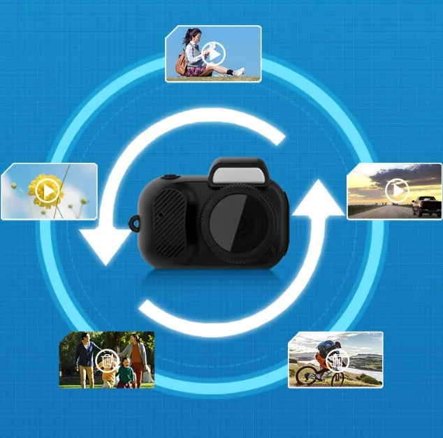 Black Y3000 HD outdoor sports camera with small screen, compact rectangular body.