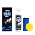HOMONTH 120ml headlight restoration spray bottle with sponge and cleaning towel.