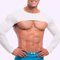 Men's sun proof high stretch tights in black, long sleeves, polyester fibre fabric for running