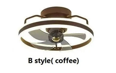 Modern simple ceiling fan with integrated light fixture showing 500mm diameter and acrylic lampshade