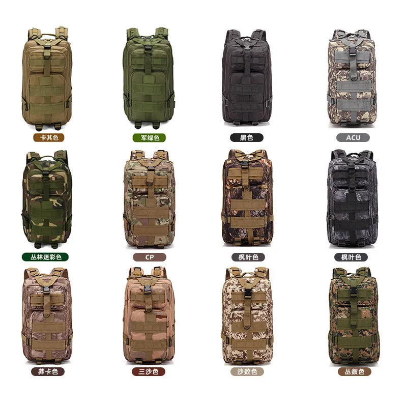 Large khaki hiking backpack with air pillow belt system for mountaineering and outdoor sports