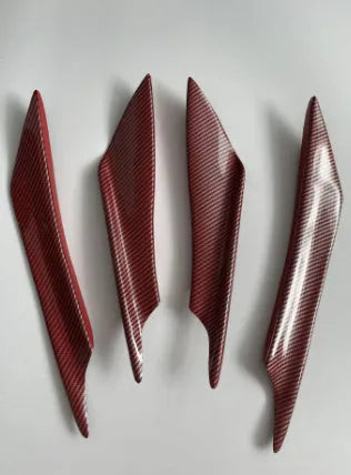 Four-piece carbon fibre look ABS bumper blade kit for automotive front bumper aerodynamic modification