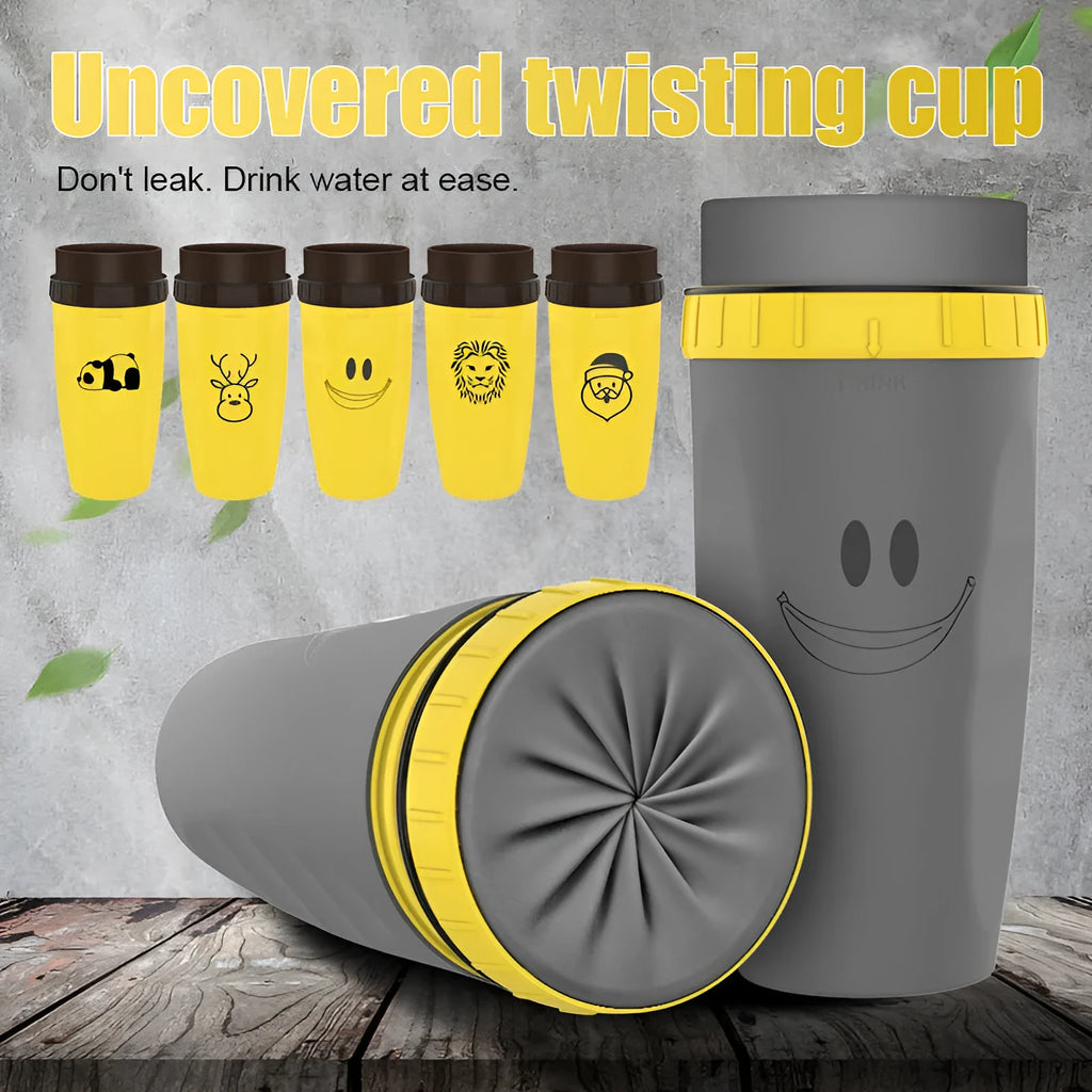 300ml double-walled travel cup with twist-top seal in cartoon pattern design