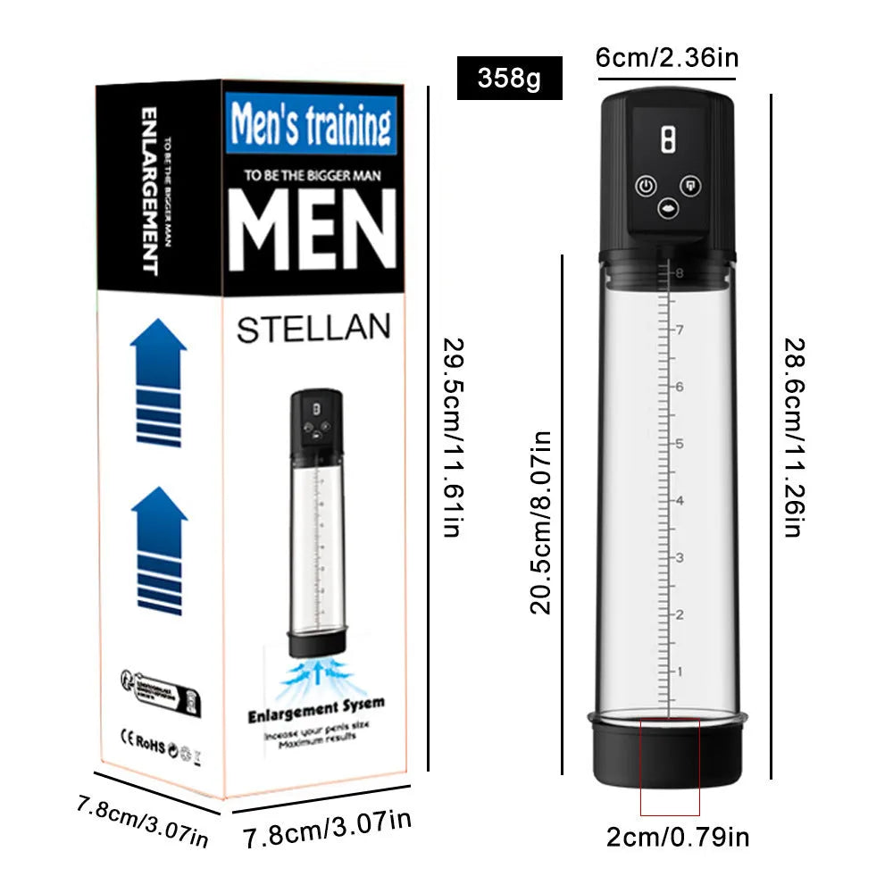 Male masturbation device with electric pump for negative pressure stretching exercise training