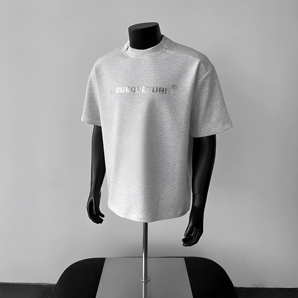 Men's cotton short sleeve t-shirt in loose fit pullover style available in black, white and light grey