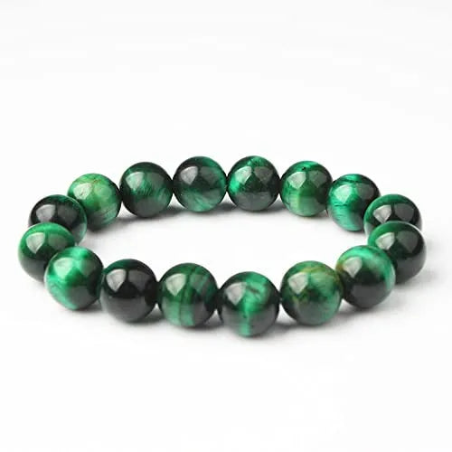 Handmade alloy volcano white turquoise natural stone bracelet with obsidian, lava, and tiger eye beads