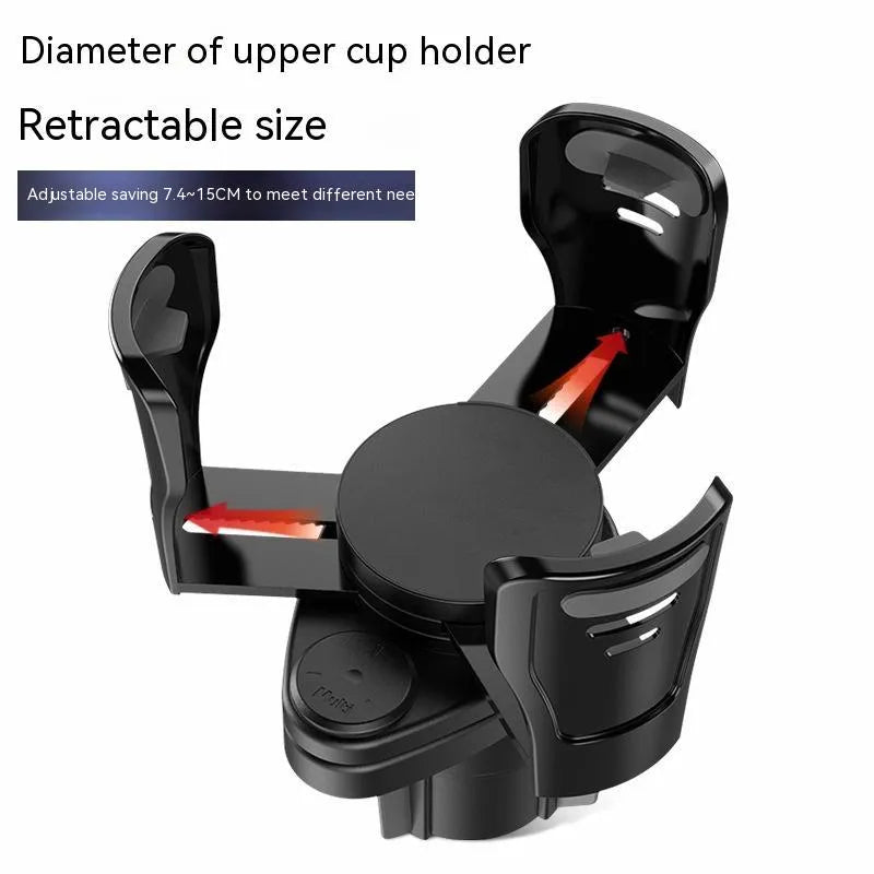 Car cup holder modification accessory in carbon fibre or matte ABS plastic for centre console upgrade
