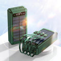 Solar power bank with cable showing black, white and green colour options