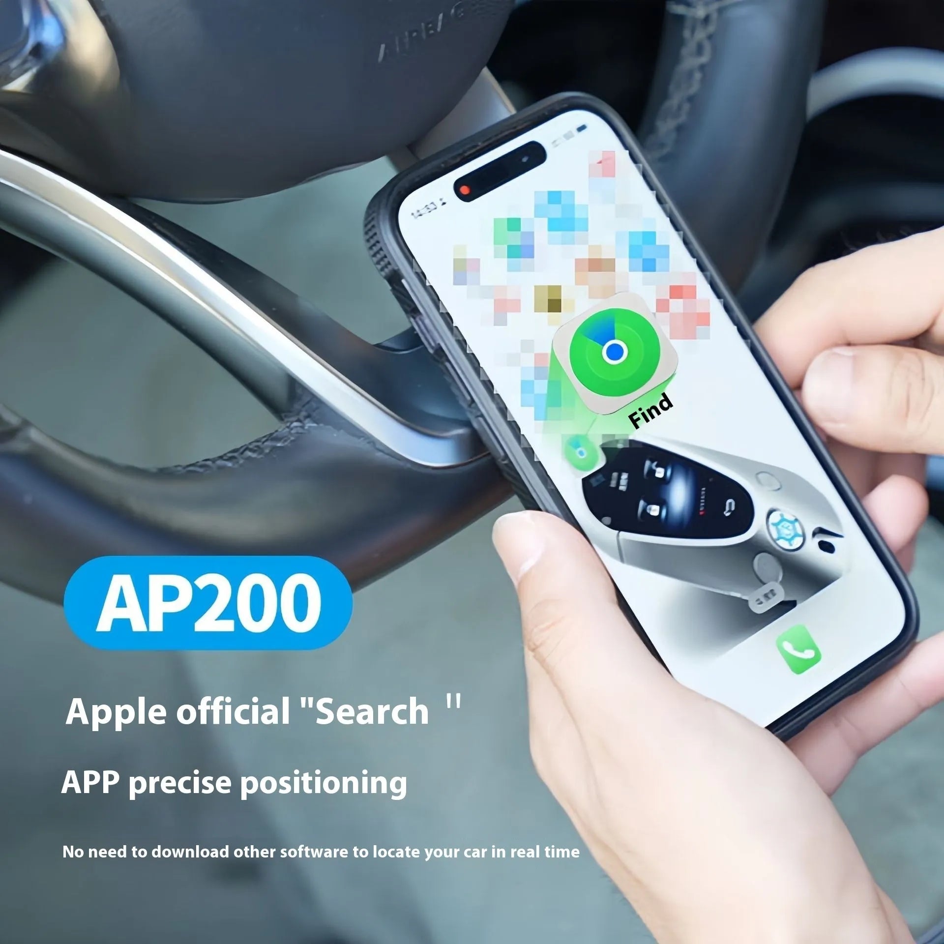 Black ABS plastic car charger locator GPS setting instrument on a dark surface.