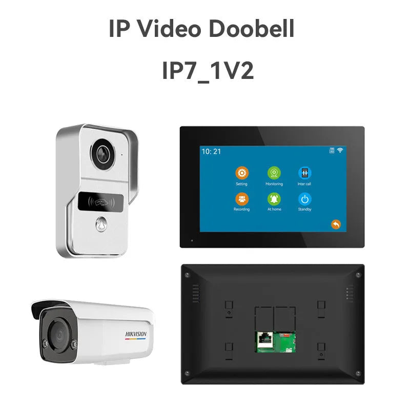 10-inch video intercom doorbell with 1080P camera and real-time monitoring system