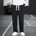 Men's grey casual bamboo fibre trousers with a high waist and multiple pockets.