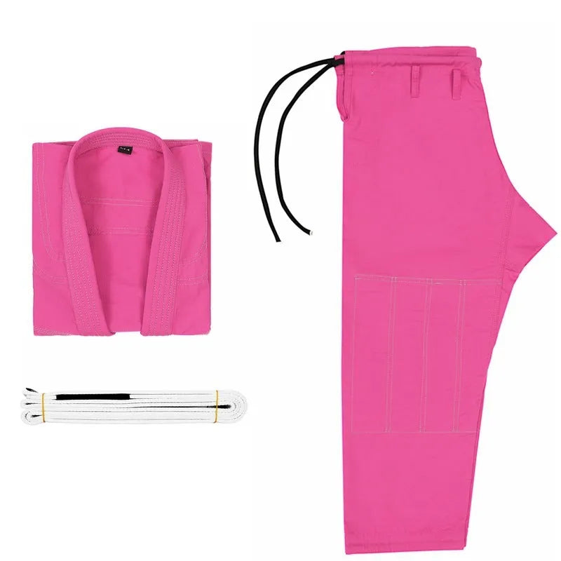 Brazilian Jiu-Jitsu cotton blend training clothing set with jacket and trousers.