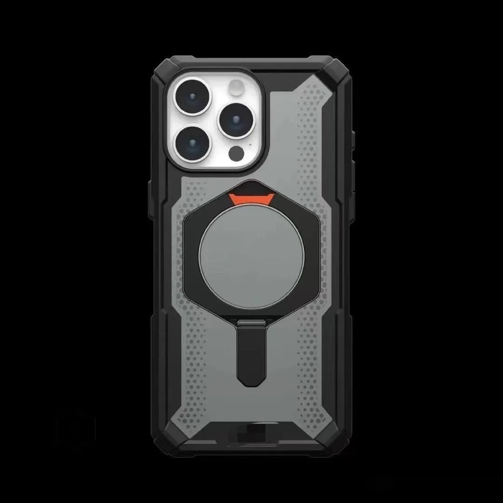 Drop-resistant magnetic suction phone case for Samsung S23 S24 S25 in black with TPU PC construction
