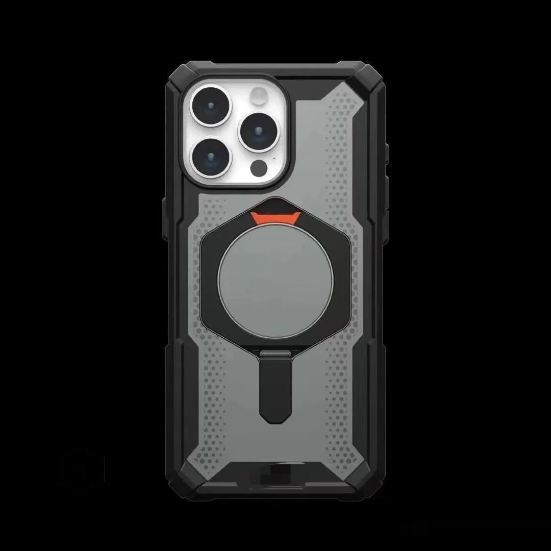 Drop-resistant magnetic suction phone case for Samsung S23 S24 S25 in black with TPU PC construction