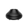 Beige aromatherapy diffuser with LED flame effect lighting and mist output