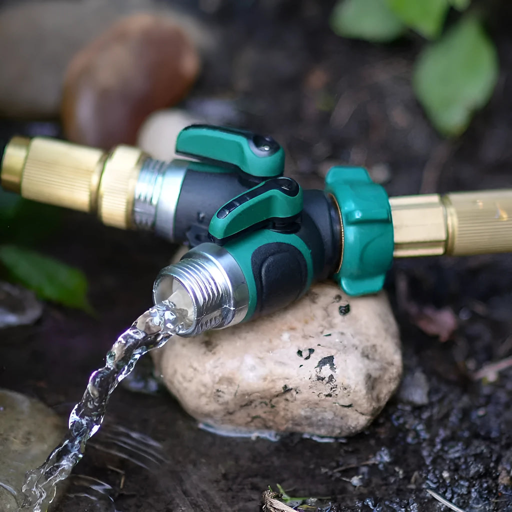 Zinc copper alloy garden ball valve diverter with 6 connection points