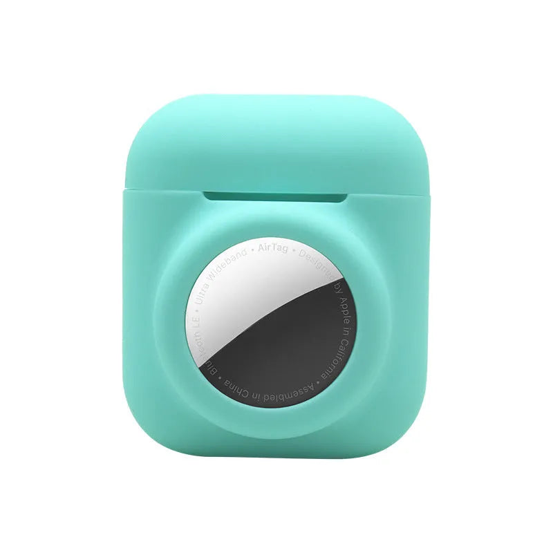 Silicone flip cover case for Apple AirTag in multiple colour options.