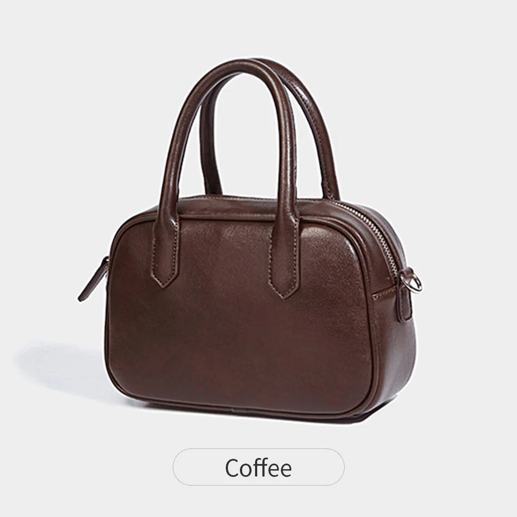 Retro square shoulder messenger bag in black or coffee colour with single strap