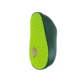 Green avocado-shaped cat scratching post toy on a plain background.