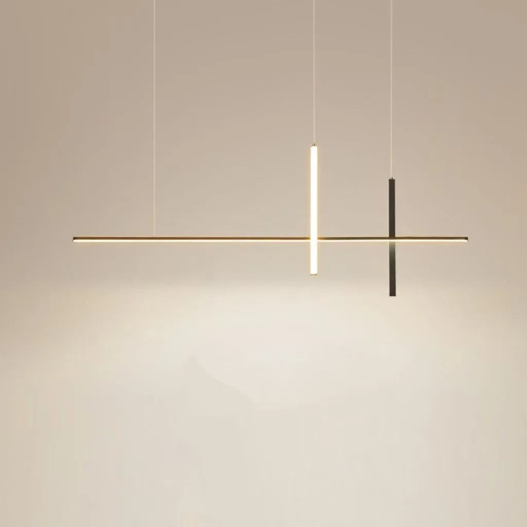 Simple Nordic chandelier LED dining room lamp with three colour light in black or white frame