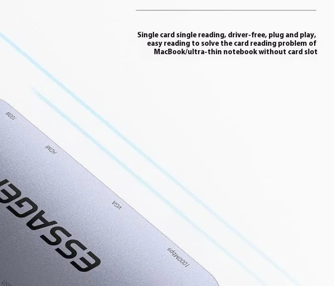 Silver 11-in-1 USB-C expansion hub with Gigabit Ethernet, HDMI, USB ports, and a 20cm attached cable.