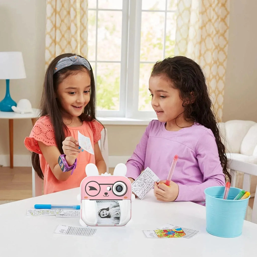Q5 Polaroid children's digital cartoon camera in pink rabbit design with lanyard and stickers