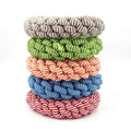 Cotton braided ring dog toy approximately 18cm in circumference with textured knot design