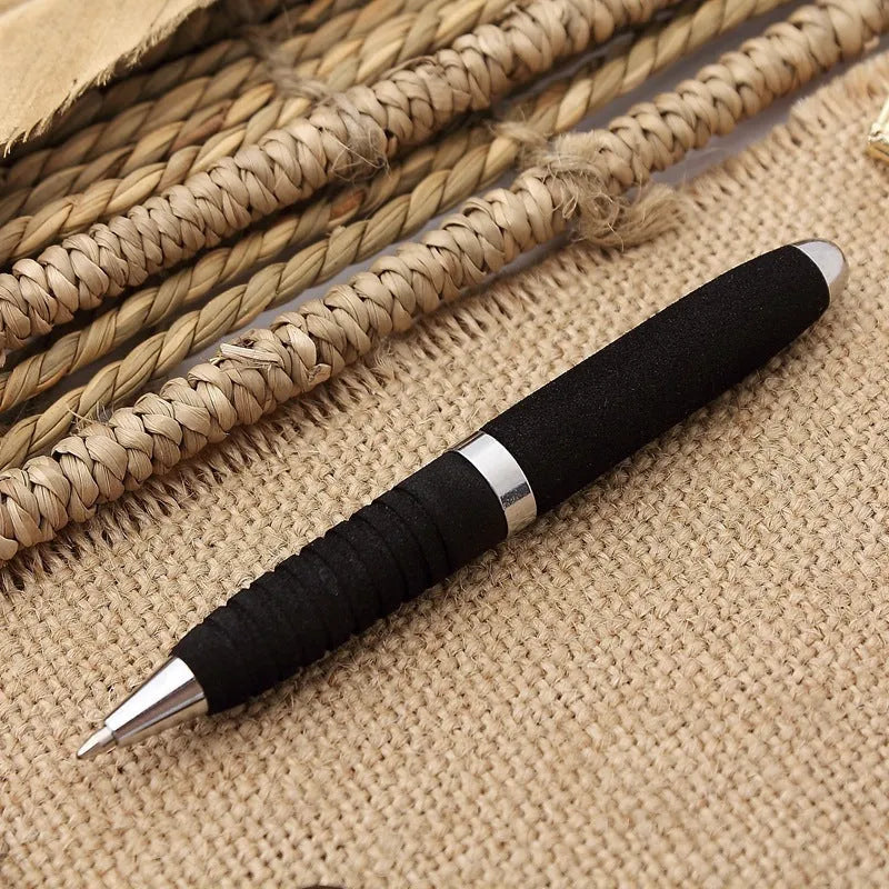 EVA metal cap mini ballpoint pen with 1.0mm tip, shown in silver with bright black refill.