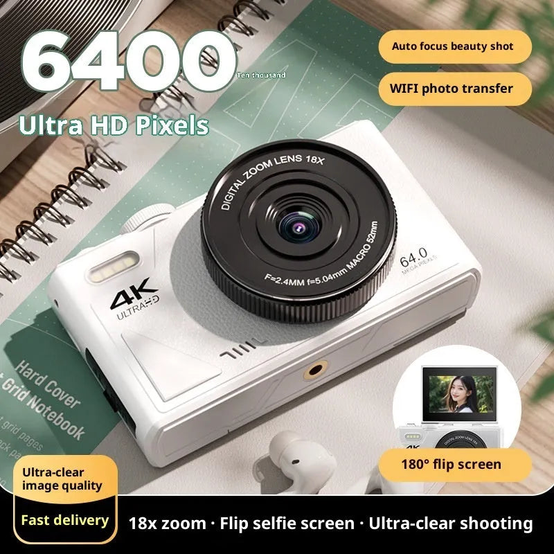 CCD camera HD digital camera with WiFi transmission in black, plastic body, Full HD screen