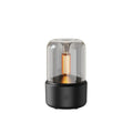Beige candlelight aroma diffuser humidifier with USB cable, 120ml capacity, LED night light effect