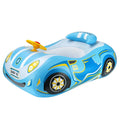 Pink children's inflatable swimming ring with mini steering wheel and sports car boats pattern