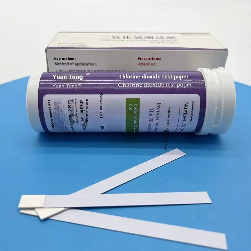 Chlorine dioxide test paper bottle containing 50 pieces for water quality detection