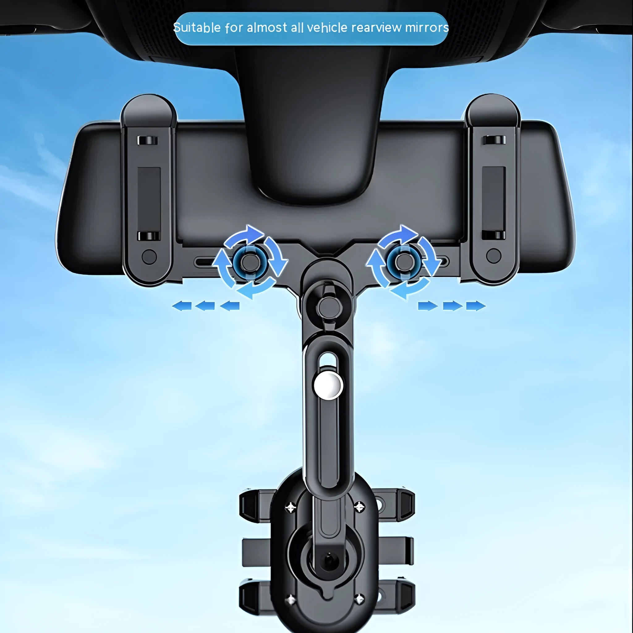 Black ABS automobile rear view mirror bracket for 7th generation upgraded folding rod mirrors