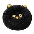 Black cat shaped velvet pet nest bed with raised edges for feline head and neck support
