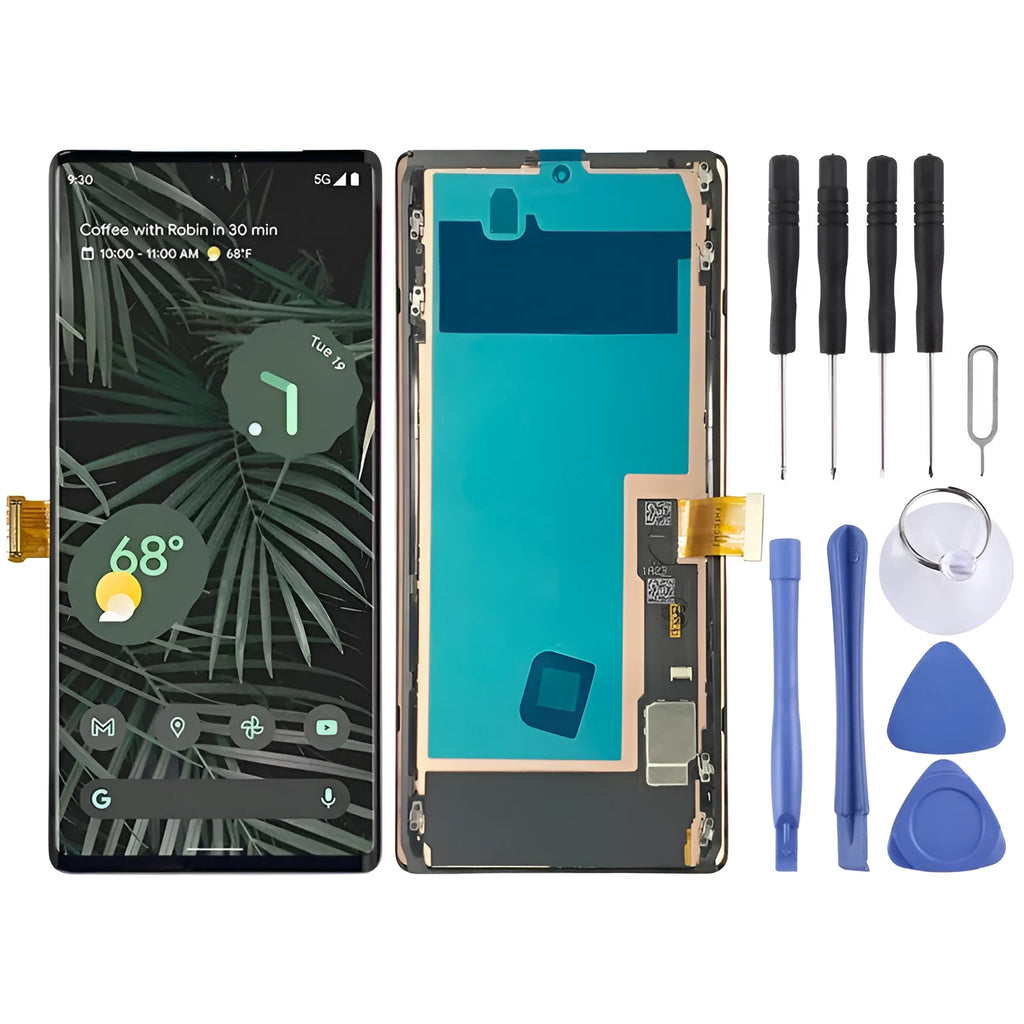 OLED LCD touch assembly with frame for Google Pixel 6 Pro G8VOU display replacement