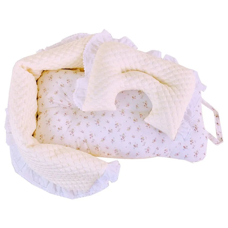 Pet stroller three-piece cotton pad set showing towel, cushion and pillow components