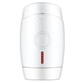 White home laser hair removal instrument unit showing compact handheld design and control panel.