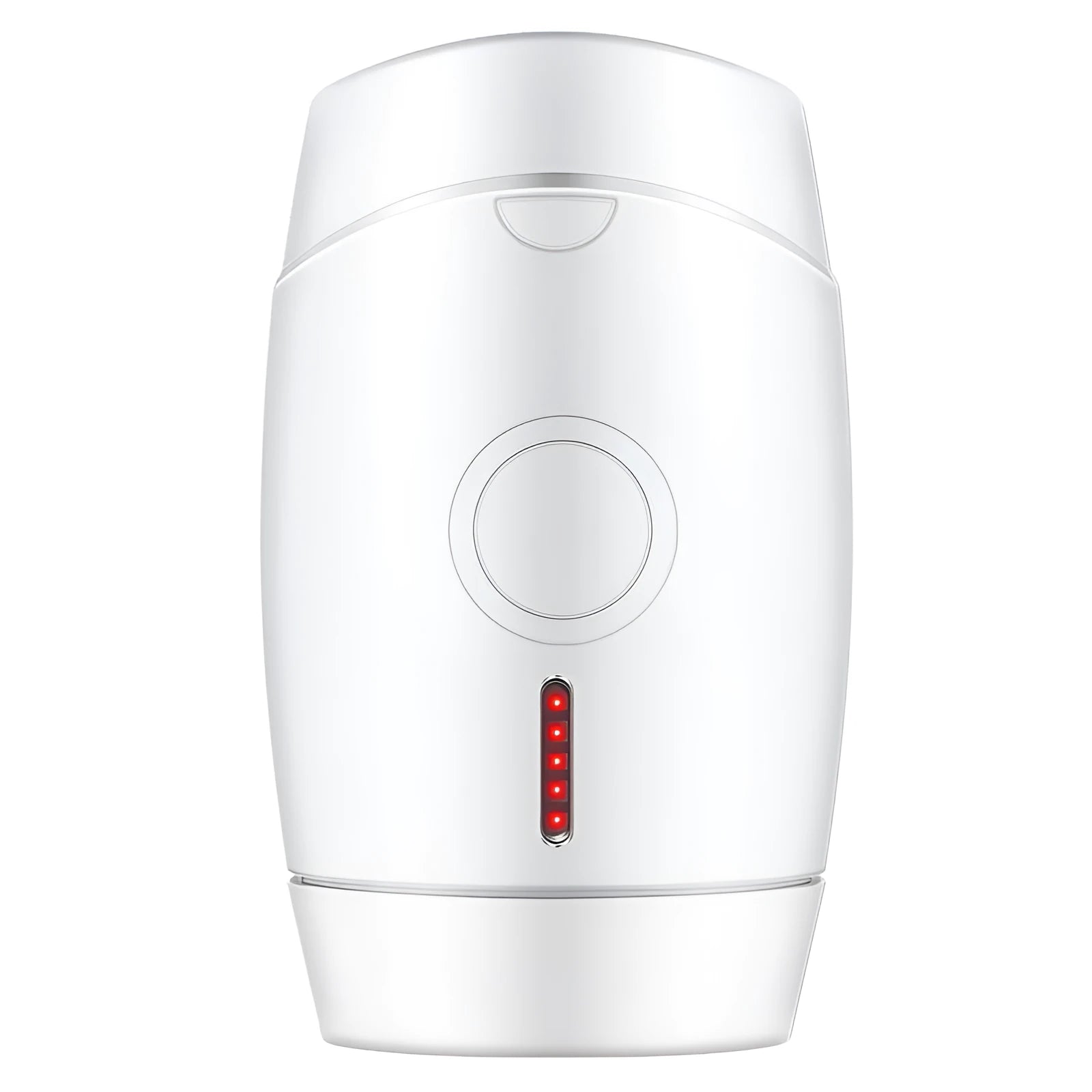 White home laser hair removal instrument unit showing compact handheld design and control panel.