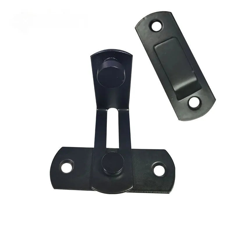 Warehouse hook barn door lock with 90 degree hasp in carbon steel or stainless steel options