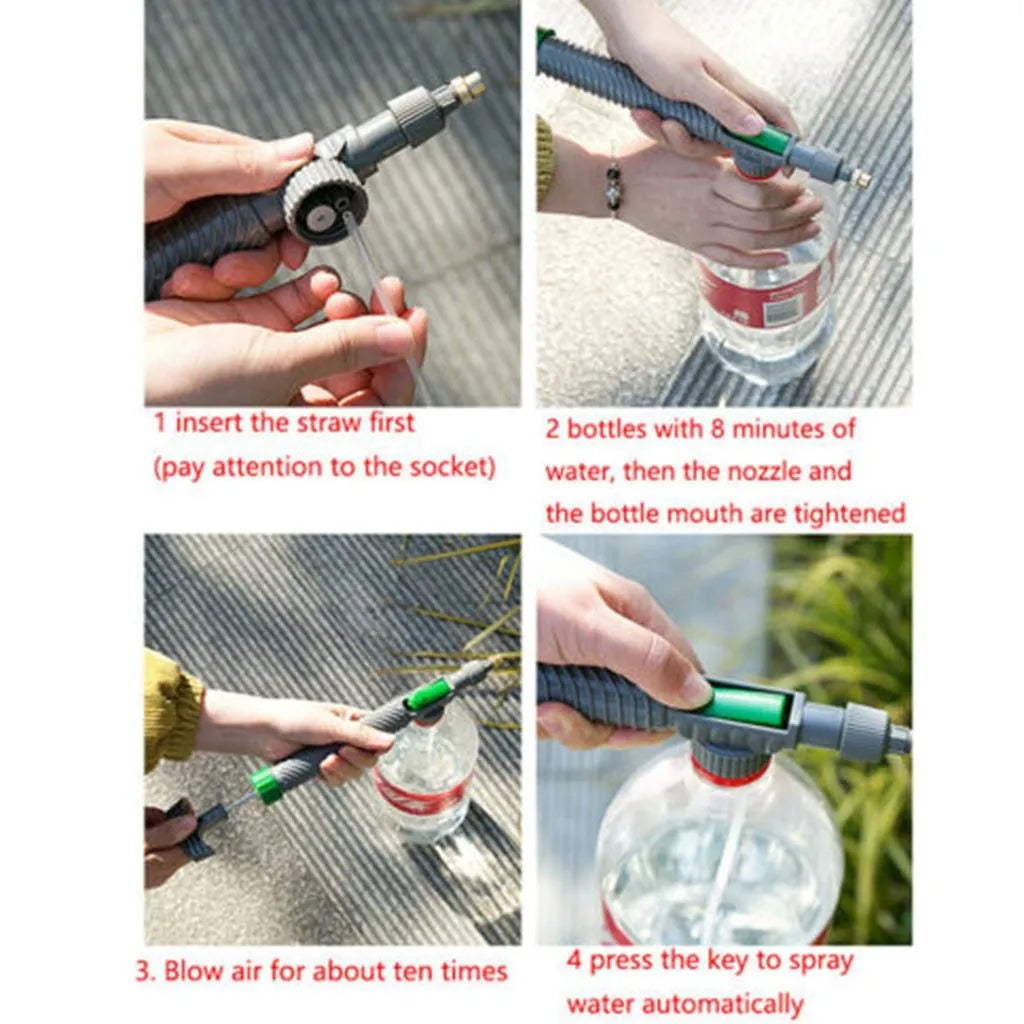 Universal beverage bottle watering sprayer nozzle with 30cm tube for household plants