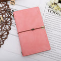 A6 cowhide rope diary notebook with wireless binding in grey, pink or red colour